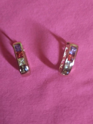 Steel earrings used with stones