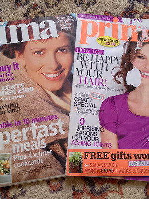 Prima magazines used, lot of 2, UK edition November 1999 & March 2010