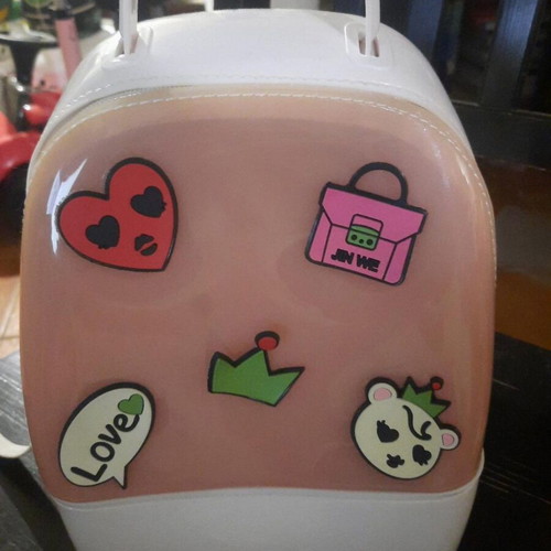 Children's mini backpack pink with hard shell