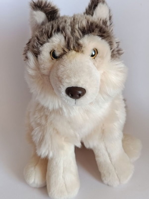 WWF plush realistic National Geographic wolf 25cm like new