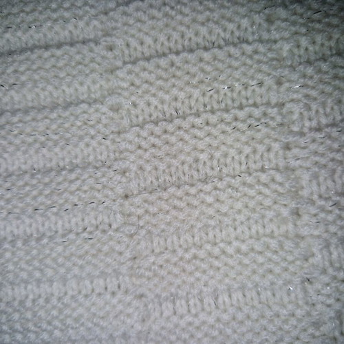 White scarf like new with silver thread