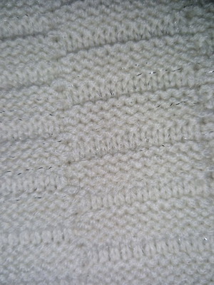 White scarf like new with silver thread