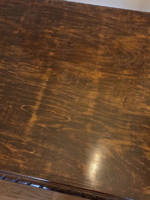 Wooden table 130x90 with carved detail used