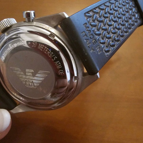 Emporio Armani wristwatch used, glass delayed
