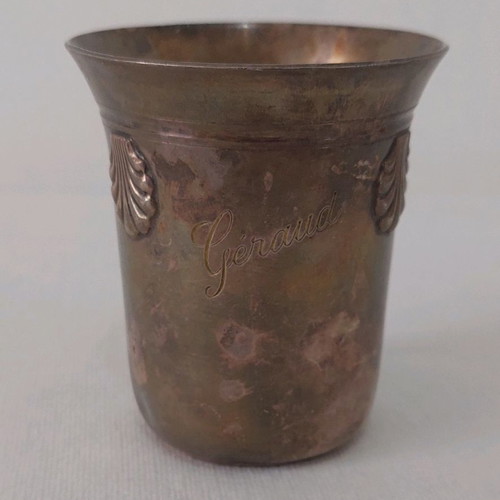 French silver-plated cup used with shell design