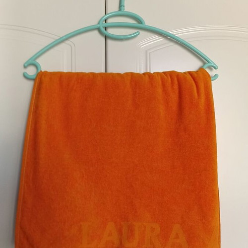Laura Ashley beach towel orange solid color like new
