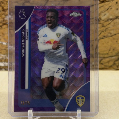 2026 Topps Chrome Premier League Soccer Wilfried Gnonto Purple Wave Refractor