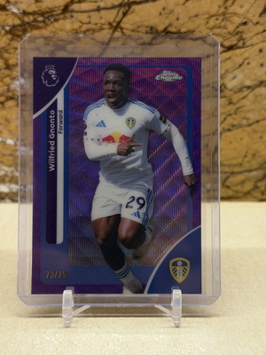2026 Topps Chrome Premier League Soccer Wilfried Gnonto Purple Wave Refractor