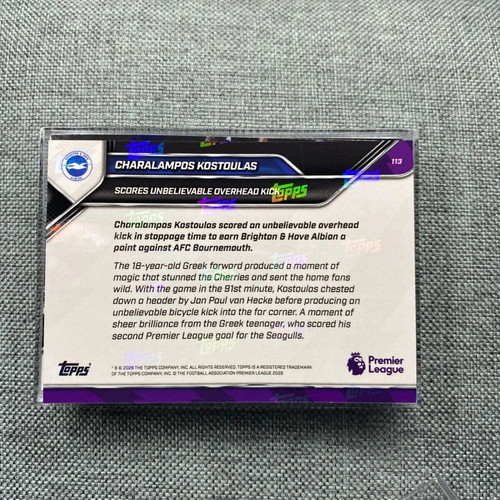 Topps Now 25-2026 EPL Premier League 113 Charalampos Kostoulas Brighton new