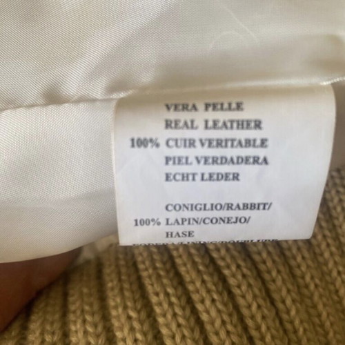 Natural rabbit fur jacket, beige, size M
