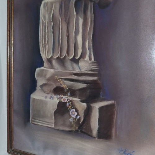 Filia Kanaki Ionian Capital Pastel Painting like new 1985