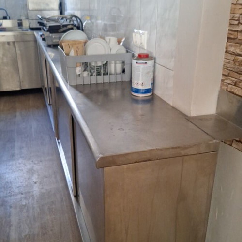 Inox counter with shelves like new