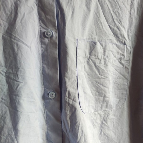 Sisley blue cotton shirt L, wide fit with pleated back