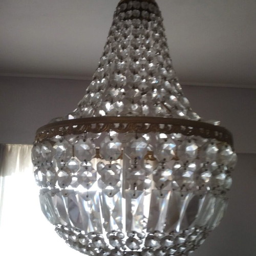 Single-light chandeliers like new, set of 2 with crystals