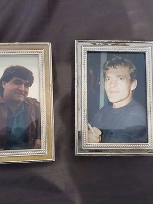 Silver-plated small photo frames used, set of 2