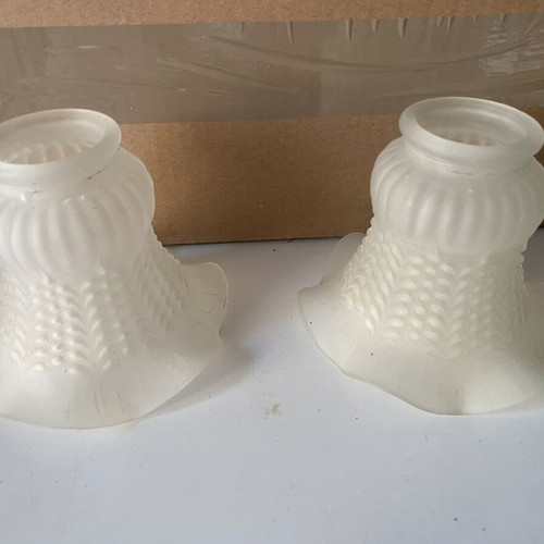Glass light shades used, set of 2 for indoor or outdoor lamps