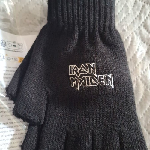 Iron Maiden licensed fingerless gloves, black