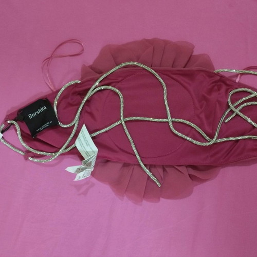 Bershka top new, size XS with silver cords