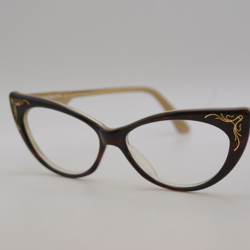 Jessica Roger Rabbit 2 Vintage Eyeglasses Brown Hand Crafted in Italy, new