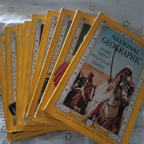National Geographic 1966 vintage magazine collection, 9 issues