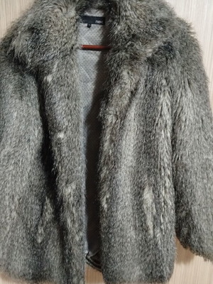 Next синтетичен кожух като нов, сив, размер S