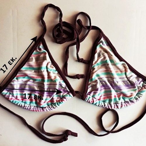Bikini top striped colorful triangle, like new