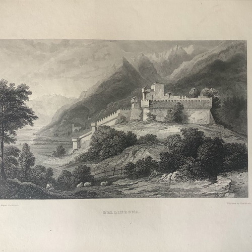 Bellinzona 1840 chalcography used 33x23cm