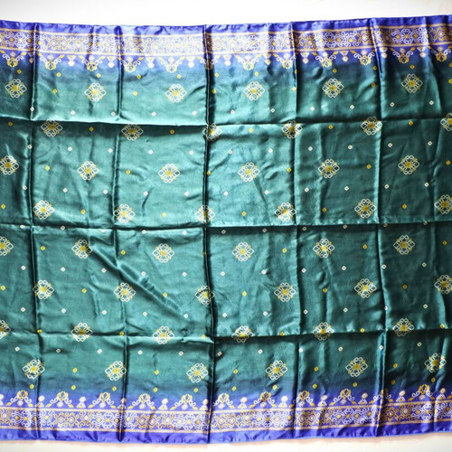 Silk Scarf 100% Silk Pareo 1.80x1.10m multicolor green