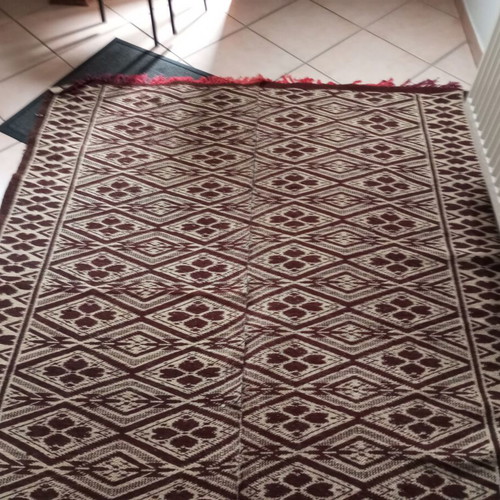 Traditional wool handwoven rug new on loom