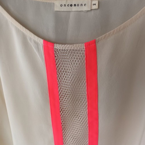 Oneonone silk blouse used, size Medium, pink