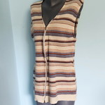 Dreams women's wool vest tunic with zipper, striped