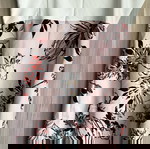 Dress with white top and pink floral print like new, size 40