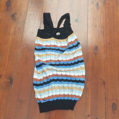 Missoni mini dress with signature knit and unique color combination, size 36