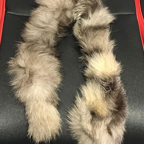 Genuine fox fur new, gray and beige