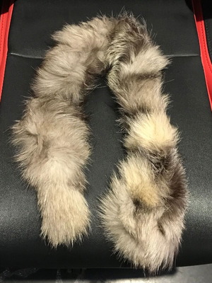 Genuine fox fur new, gray and beige