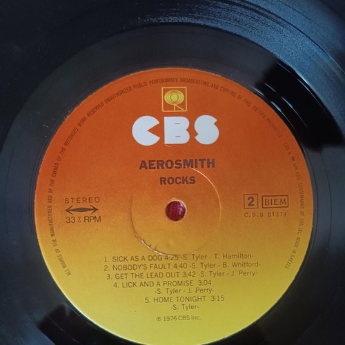 Aerosmith Rocks vinyl record used, rock genre