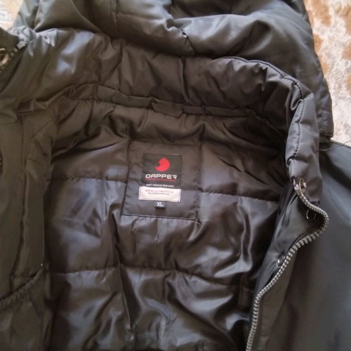 Black modern warm jacket like new, size L