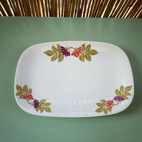 Vintage plates and platter with appetizer stand Ionia used, set of 12 pieces
