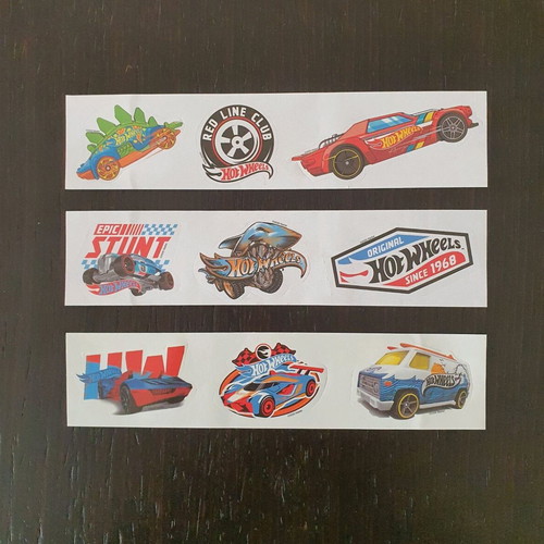 Hot Wheels stickers like new, pack of 9, 2025