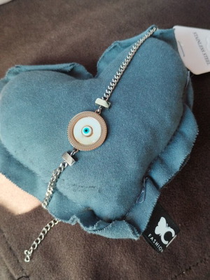 Chain bracelet with evil eye silver, new