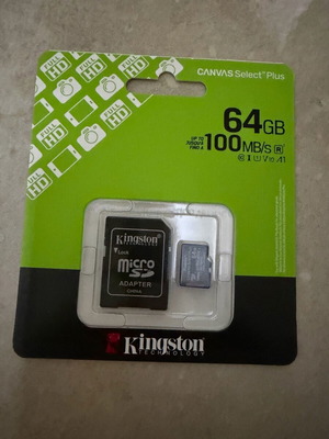 Kingston Canvas Select Plus microSDXC 64GB Class 10 U1 V10 A1 UHS-I με αντάπτορα καινούργιο