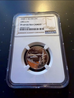 USA Quarter Dollar 2005 S Oregon PF 69 Ultra Cameo Silver Certified
