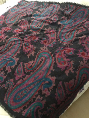 Double Face Paisley Pattern Scarf like new, acrylic, multicolor