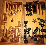  Ξύλινο  χειροποίητο σκάκι  ελληνικό