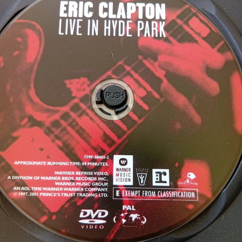 Eric Clapton DVD Live in Hyde Park like new