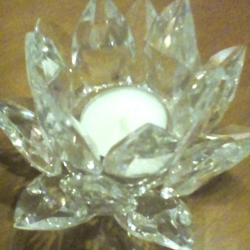 Glass star-shaped candle holder new