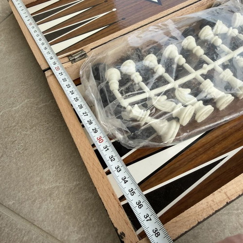 Wooden backgammon and chess set 2 in 1 new, large