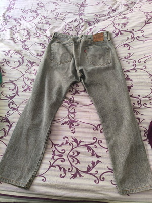 Vintage Levi's τζιν 501 γκρί ίσια γραμμή ανανεωμένο