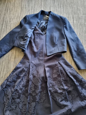 Κοκτέιλ φόρεμα Orsay μπλε ραφ σαν καινούργιο με σακάκι κοντό small