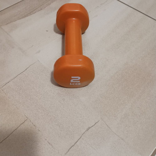 Dumbbell 2kg like new, plastic coated, orange